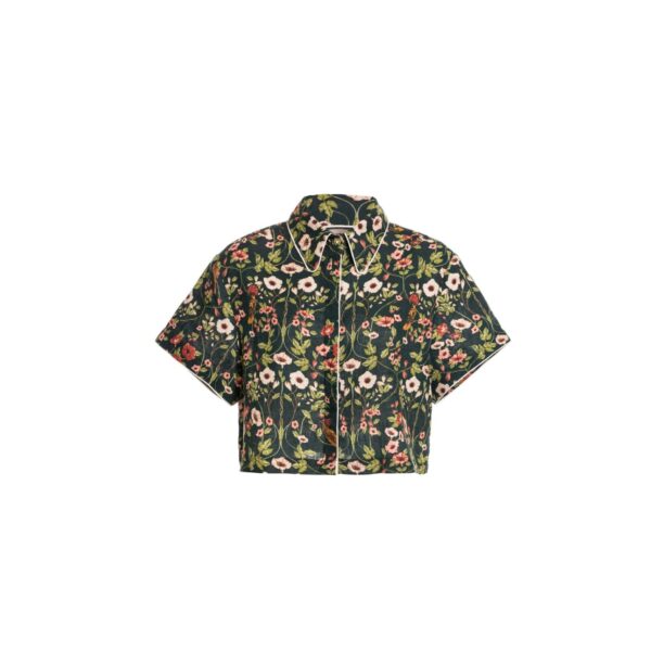 Agua by Agua Bendita Virtuosa Mosquetero Cropped Shirt - Agua By Agua Bendita Tops - Artisanal Colombian Resort Wear at Coveti