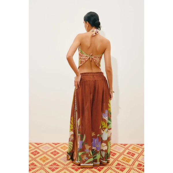 Alemais Alfie Ruched Pant  Sustainable Pants with Alemais print - Coveti Australian Designer