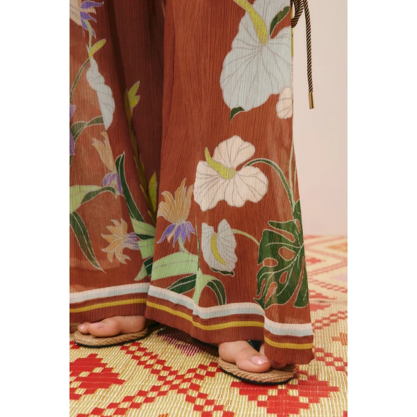 Alemais Alfie Ruched Pant  Sustainable Pants with Alemais print - Coveti Australian Designer