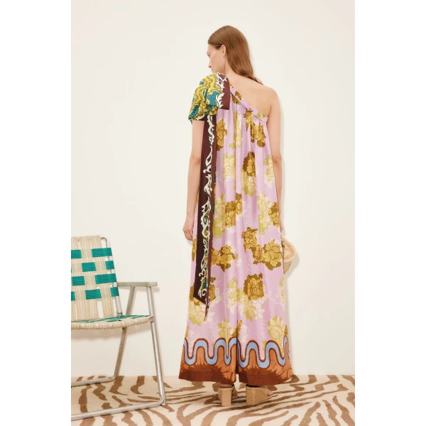 Alemais Arnie Silk Midi Dress  Sustainable Dresses with Alemais print - Coveti Australian Designer
