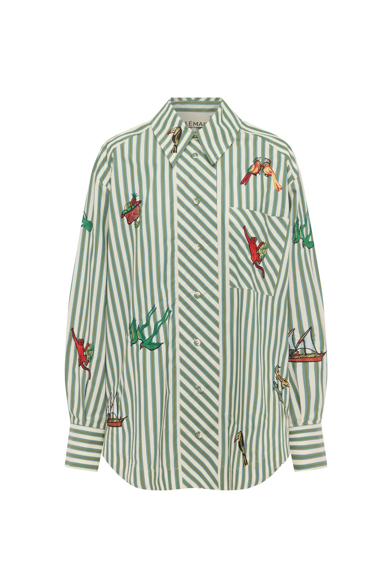 Alemais Bisou Embroidered Long Sleeve Shirt  Sustainable Tops with Alemais print - Coveti Australian Designer