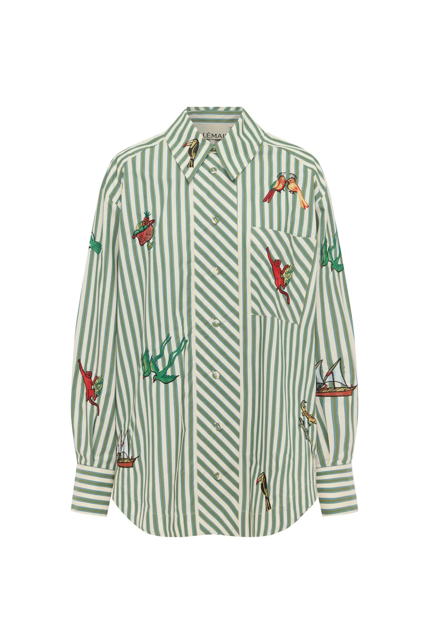 Bisou Embroidered Long Sleeve Shirt by Alemais - Tops Alemais Bisou Embroidered Long Sleeve Shirt Sustainable Tops with Alemais print - Coveti Australian Designer