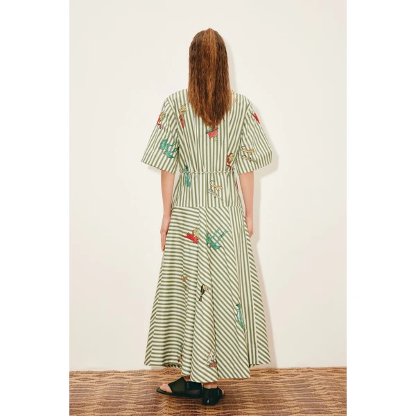Alemais Bisou Embroidered Shirtdress  Sustainable Dresses with Alemais print - Coveti Australian Designer