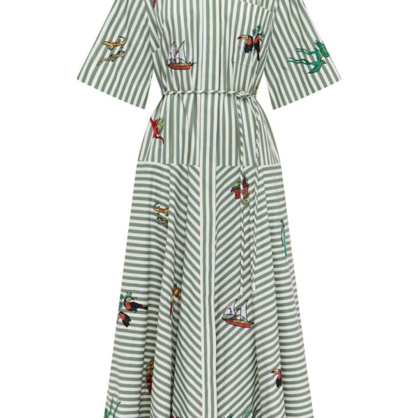 Alemais Bisou Embroidered Shirtdress  Sustainable Dresses with Alemais print - Coveti Australian Designer