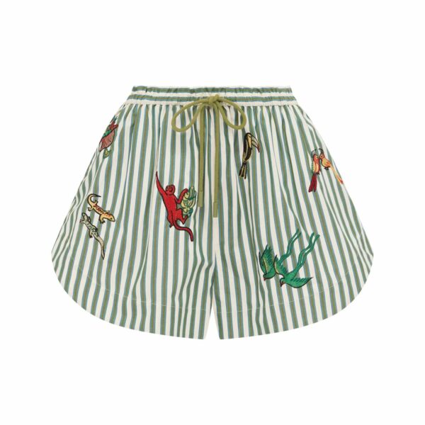Alemais Bisou Embroidered Short  Sustainable Shorts with Alemais print - Coveti Australian Designer