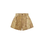 Alemais Boa Denim Micro Short  Sustainable Shorts with Alemais print - Coveti Australian Designer