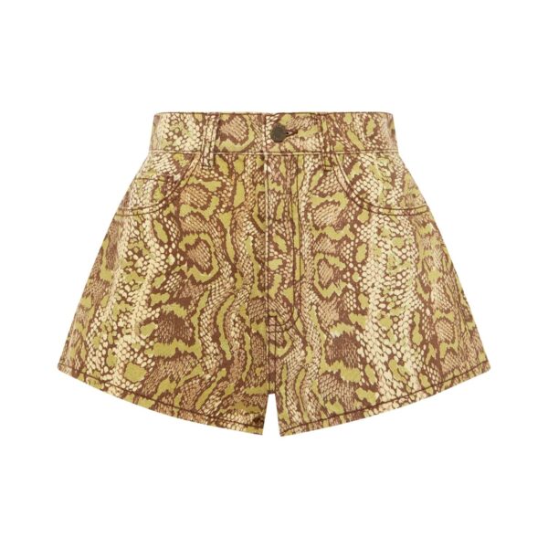 Alemais Boa Denim Micro Short  Sustainable Shorts with Alemais print - Coveti Australian Designer