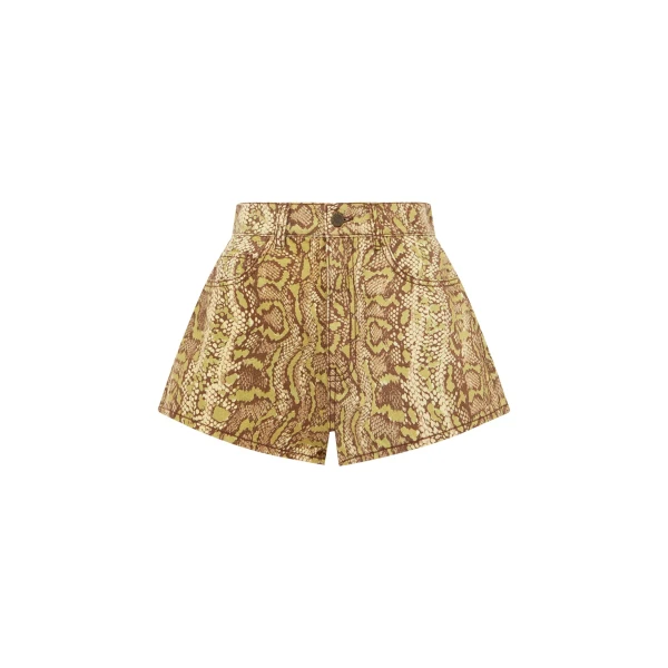 Alemais Boa Denim Micro Short  Sustainable Shorts with Alemais print - Coveti Australian Designer