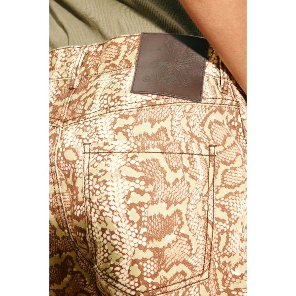 Alemais Boa Denim Mid Rise Jean  Sustainable Pants with Alemais print - Coveti Australian Designer