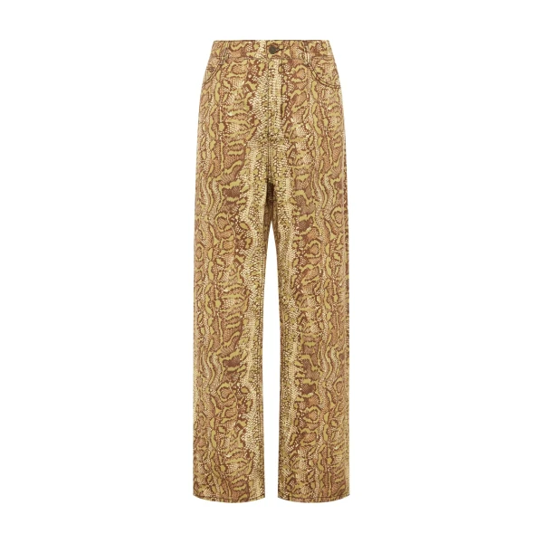 Alemais Boa Denim Mid Rise Jean  Sustainable Pants with Alemais print - Coveti Australian Designer