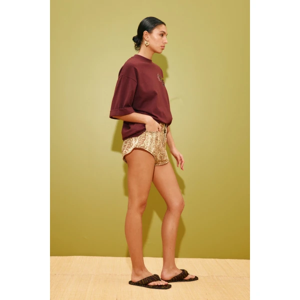 Alemais Camelia Embroidered Tee  Sustainable Tops with Alemais print - Coveti Australian Designer