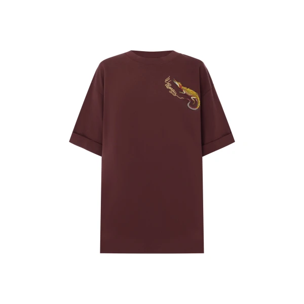 Alemais Camelia Embroidered Tee  Sustainable Tops with Alemais print - Coveti Australian Designer