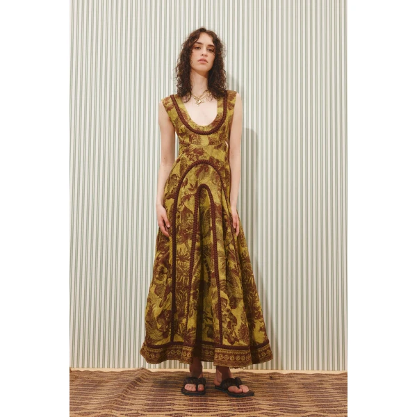 Alemais Charley Midi Dress  Sustainable Dresses with Alemais print - Coveti Australian Designer