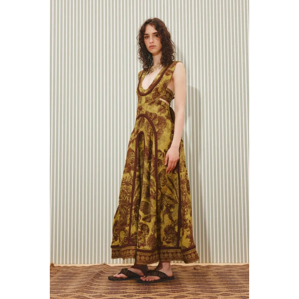 Alemais Charley Midi Dress  Sustainable Dresses with Alemais print - Coveti Australian Designer