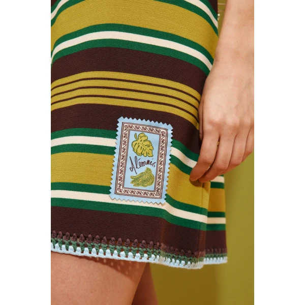 Alemais Clover Knit Mini Dress  Sustainable Dresses with Alemais print - Coveti Australian Designer
