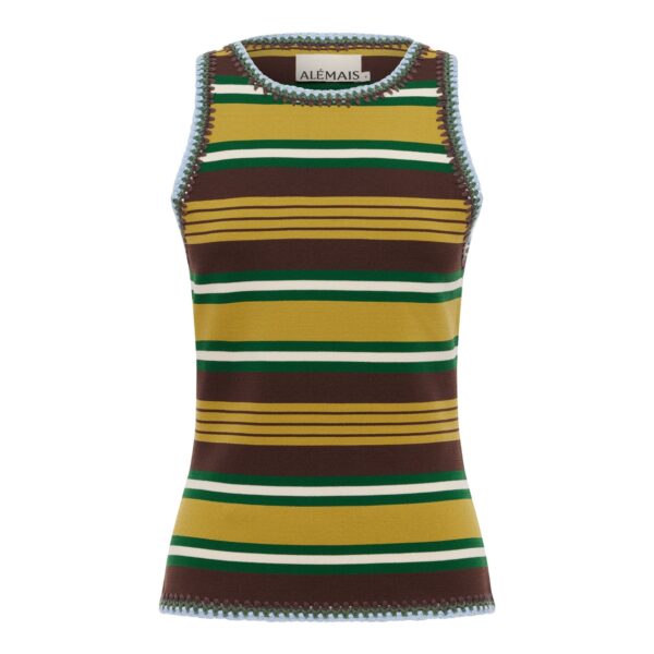 Alemais Clover Knit Top  Sustainable Tops with Alemais print - Coveti Australian Designer