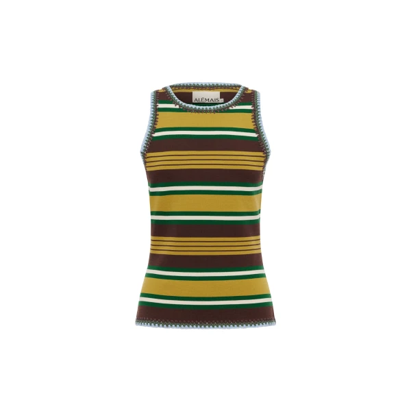 Alemais Clover Knit Top  Sustainable Tops with Alemais print - Coveti Australian Designer