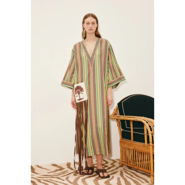 Alemais Clover V Neck Midi Dress  Sustainable Dresses with Alemais print - Coveti Australian Designer