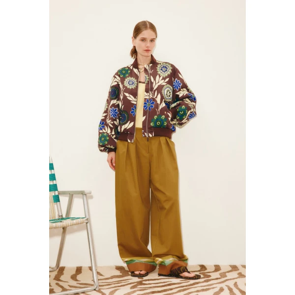 Alemais Jasper Bomber Jacket  Sustainable Jackets with Alemais print - Coveti Australian Designer