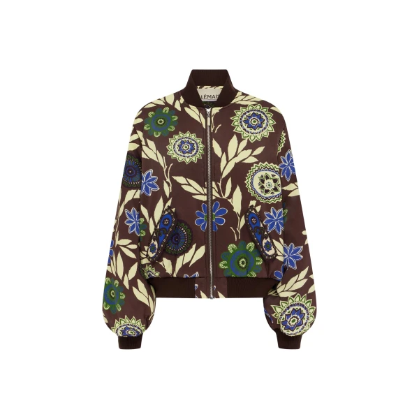 Alemais Jasper Bomber Jacket  Sustainable Jackets with Alemais print - Coveti Australian Designer