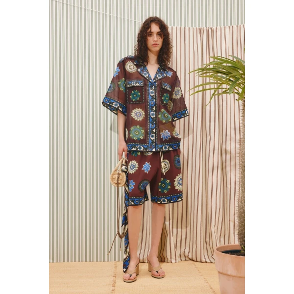Alemais Jasper Relaxed Shirt  Sustainable Tops with Alemais print - Coveti Australian Designer