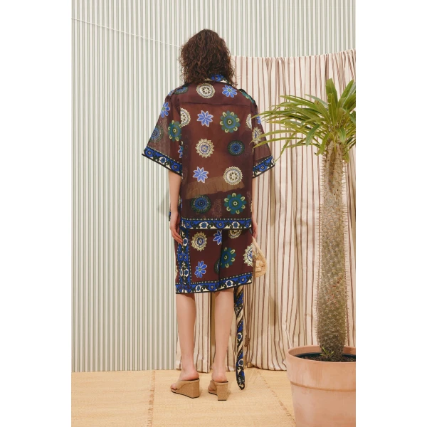 Alemais Jasper Relaxed Shirt  Sustainable Tops with Alemais print - Coveti Australian Designer