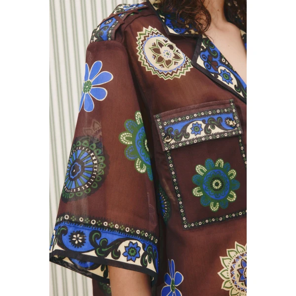 Alemais Jasper Relaxed Shirt  Sustainable Tops with Alemais print - Coveti Australian Designer