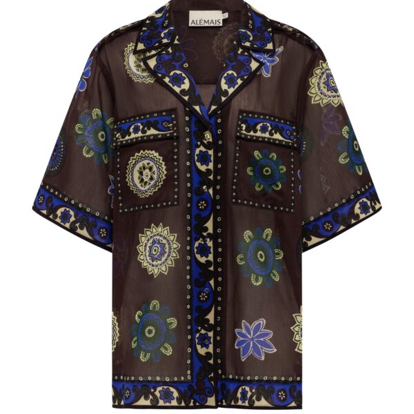 Alemais Jasper Relaxed Shirt  Sustainable Tops with Alemais print - Coveti Australian Designer