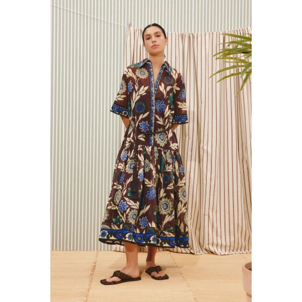 Alemais Jasper Shirtdress  Sustainable Dresses with Alemais print - Coveti Australian Designer