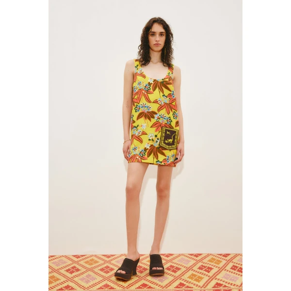 Alemais Leo Embroidered Mini Dress  Sustainable Dresses with Alemais print - Coveti Australian Designer
