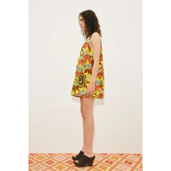 Alemais Leo Embroidered Mini Dress  Sustainable Dresses with Alemais print - Coveti Australian Designer