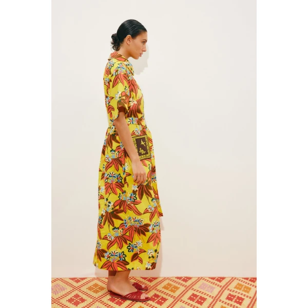 Alemais Leo Embroidered Shirtdress  Sustainable Dresses with Alemais print - Coveti Australian Designer