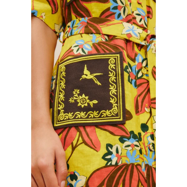 Alemais Leo Embroidered Shirtdress  Sustainable Dresses with Alemais print - Coveti Australian Designer