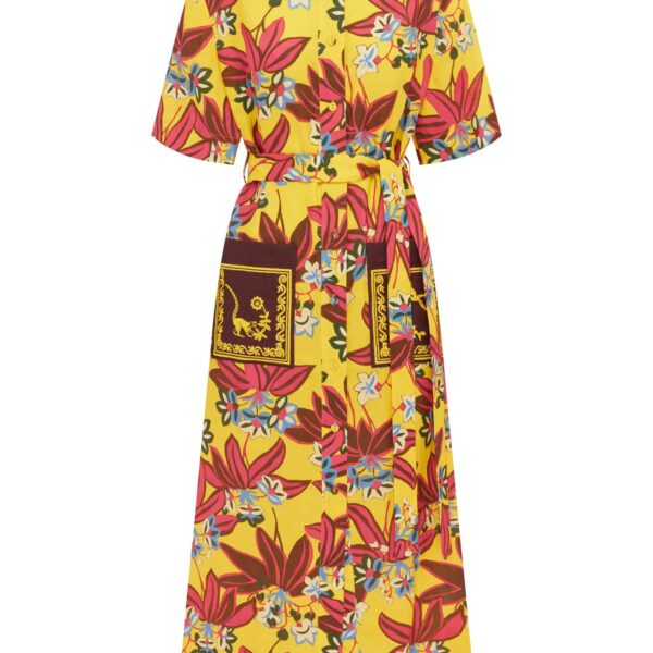 Alemais Leo Embroidered Shirtdress  Sustainable Dresses with Alemais print - Coveti Australian Designer