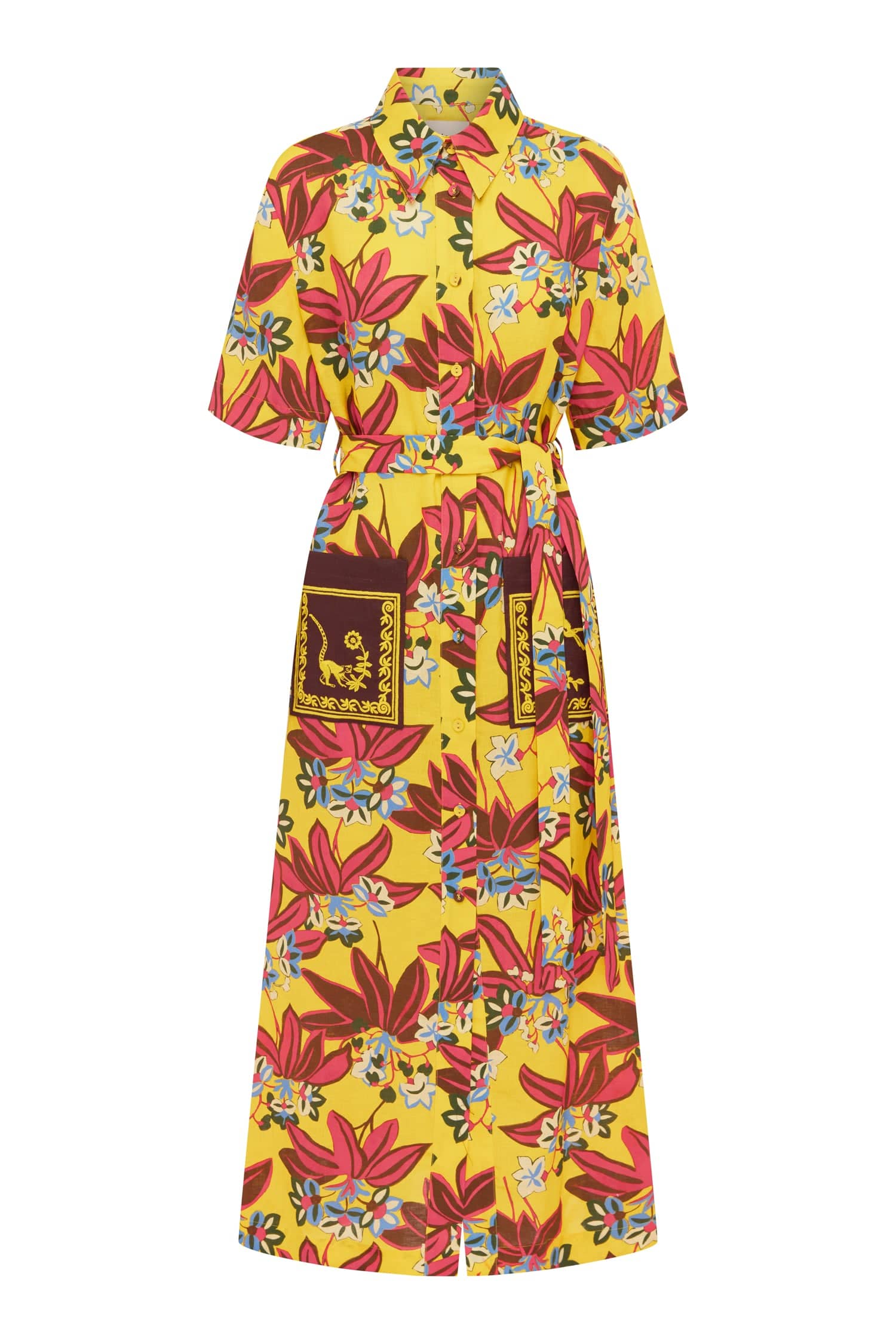 Alemais Leo Embroidered Shirtdress Dress