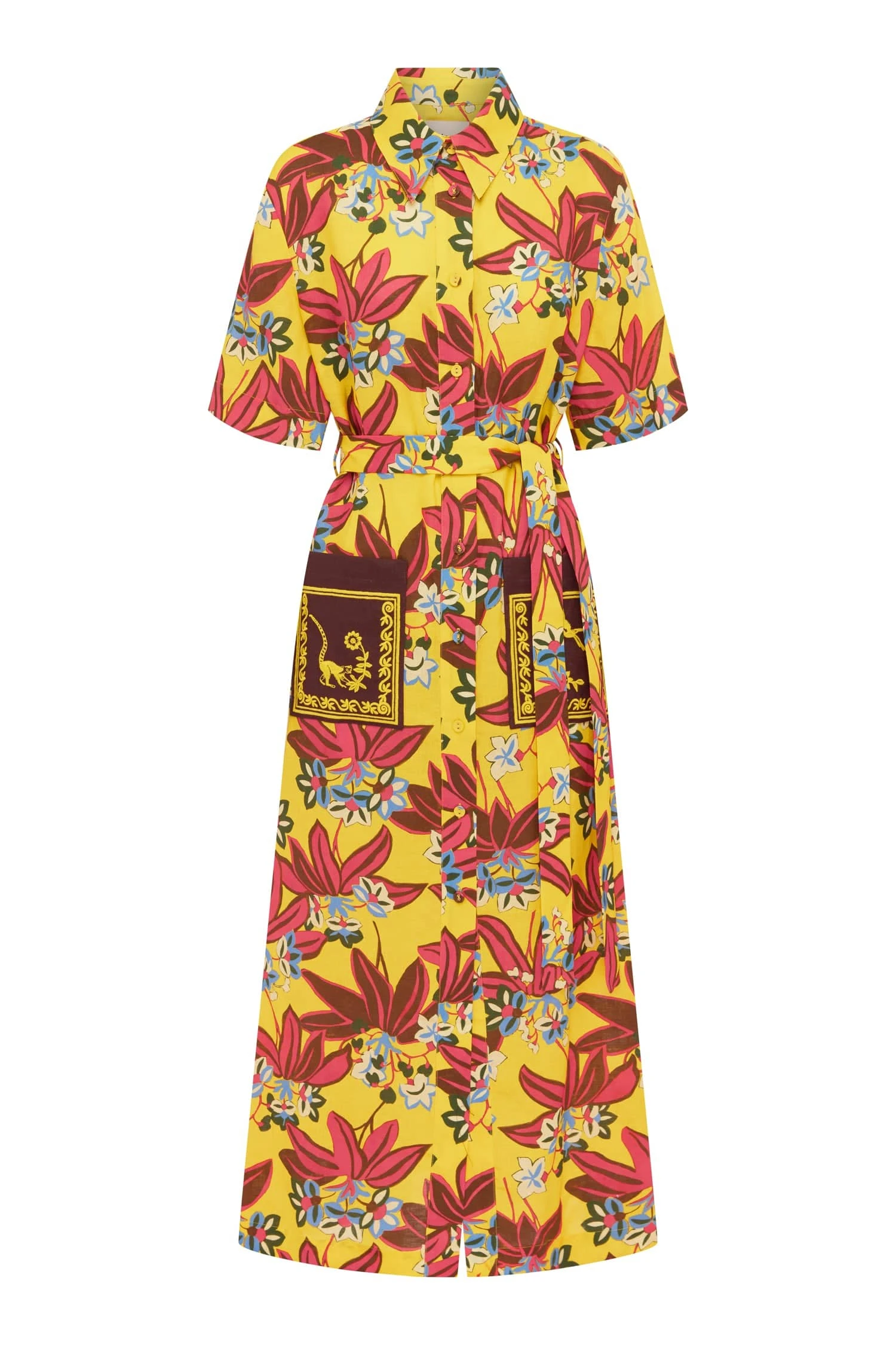 Leo Embroidered Shirtdress by Alemais - Dresses Alemais Leo Embroidered Shirtdress Sustainable Dresses with Alemais print - Coveti Australian Designer