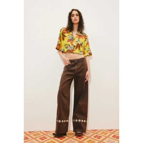 Alemais Leo Shirt  Sustainable Tops with Alemais print - Coveti Australian Designer