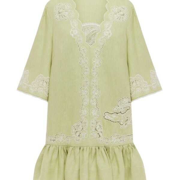 Alemais Louie Embroidered Mini Dress  Sustainable Dresses with Alemais print - Coveti Australian Designer