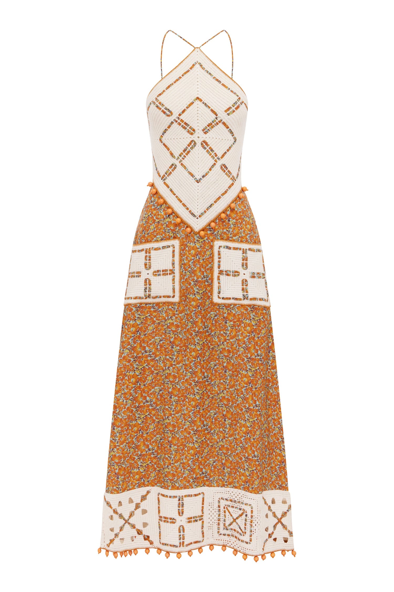 Alemais Marva Crochet Halter Midi Dress