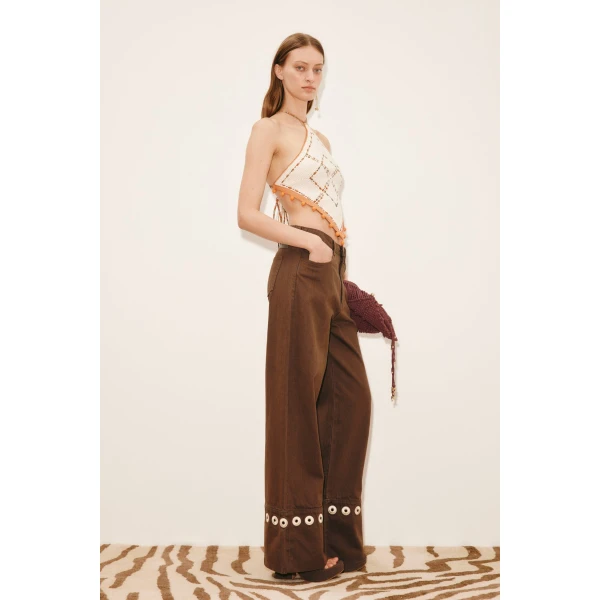 Alemais Marva Crochet Top  Sustainable Tops with Alemais print - Coveti Australian Designer