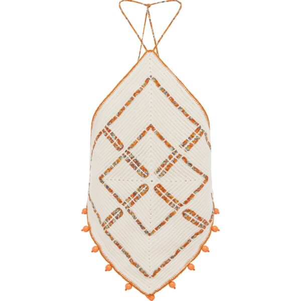 Alemais Marva Crochet Top  Sustainable Tops with Alemais print - Coveti Australian Designer