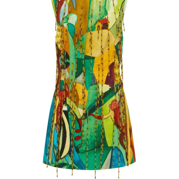 Alemais Mokshini Beaded Fringe Mini Dress  Sustainable Dresses with Alemais print - Coveti Australian Designer
