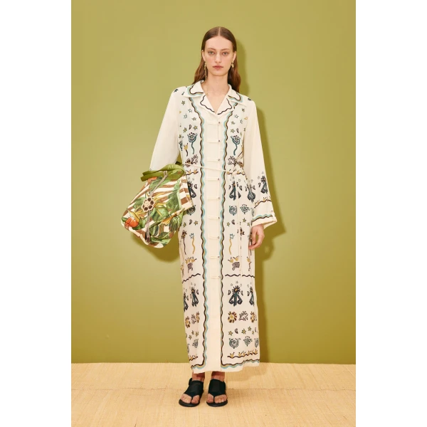 Alemais Sun Dancer Shirtdress  Sustainable Dresses with Alemais print - Coveti Australian Designer