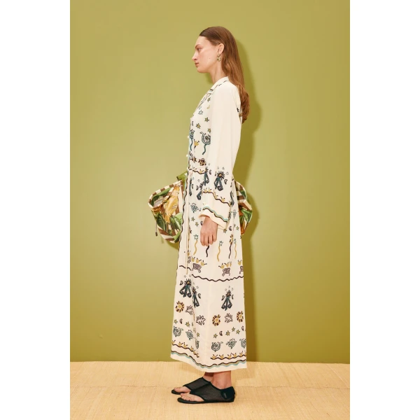 Alemais Sun Dancer Shirtdress  Sustainable Dresses with Alemais print - Coveti Australian Designer