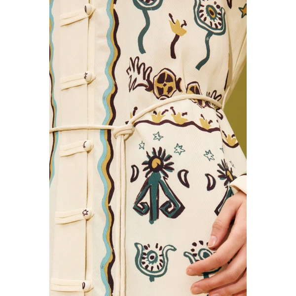 Alemais Sun Dancer Shirtdress  Sustainable Dresses with Alemais print - Coveti Australian Designer