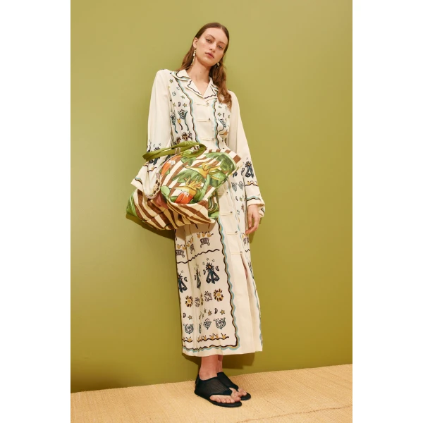 Alemais Sun Dancer Shirtdress  Sustainable Dresses with Alemais print - Coveti Australian Designer