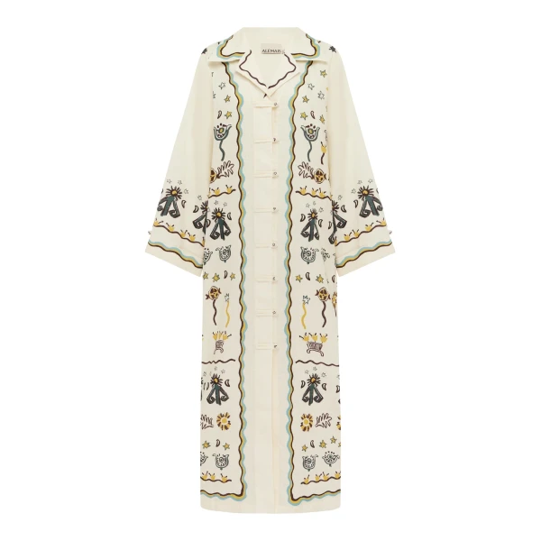 Alemais Sun Dancer Shirtdress  Sustainable Dresses with Alemais print - Coveti Australian Designer