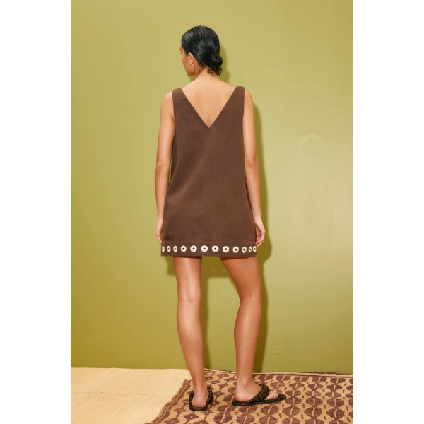 Alemais Tobe Denim Mini Dress  Sustainable Dresses with Alemais print - Coveti Australian Designer