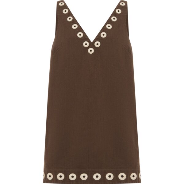Alemais Tobe Denim Mini Dress  Sustainable Dresses with Alemais print - Coveti Australian Designer