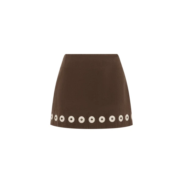 Alemais Tobe Denim Skirt  Sustainable Skirts with Alemais print - Coveti Australian Designer